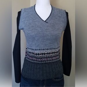 Grey Multi Sleeveless Sweater Vest